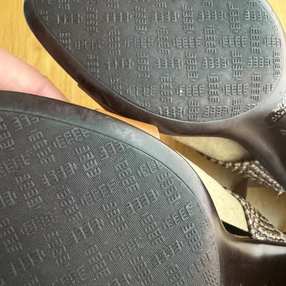 NEW ITALIAN SHOEMAKERS Black Brown Tan Sling back Sandals  Women's Sandals 8.5 M - Picture 9 of 11